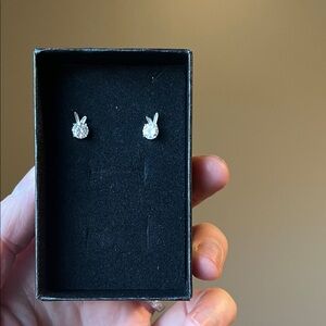 Moissanite 1 ct  Silver 925 Bunny Stud Earrings